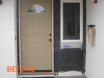 Before - Front Door Stucco Repair Jacksonville FL